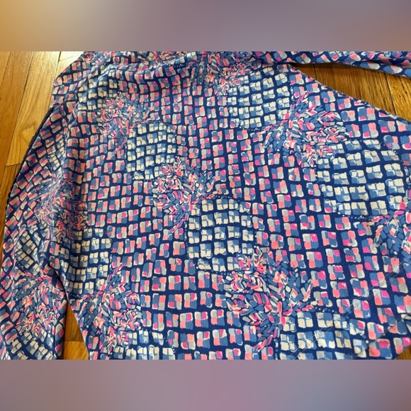 Lilly Pulitzer UPF 50+ Skipper Popover Multi Royal Purple Jacket Women’s Size M - Picture 10 of 15